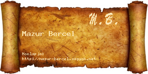 Mazur Bercel névjegykártya